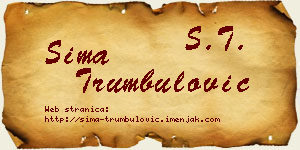 Sima Trumbulović vizit kartica